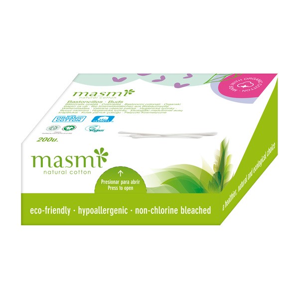 Masmi, patyczki higieniczne do uszu z organicznej bawełny, 200 szt.