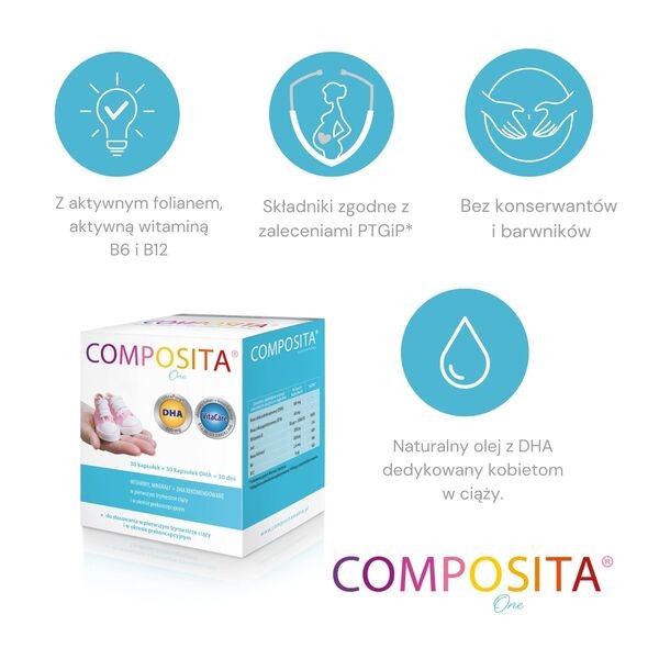 Composita One, kapsułki, 30 szt. + 30 szt. DHA