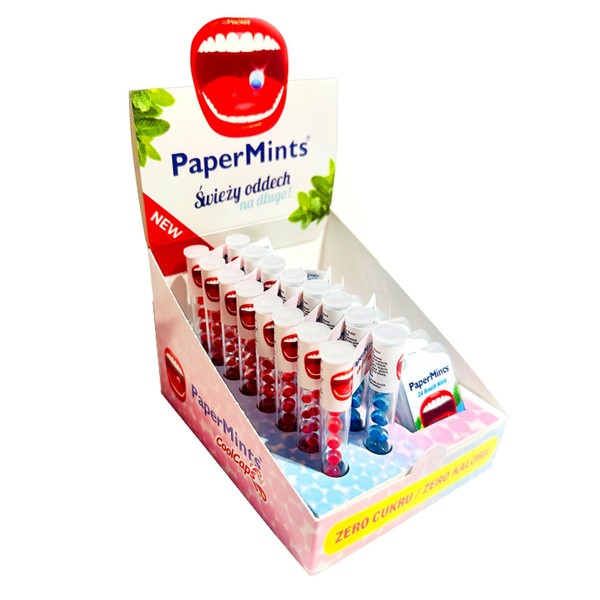 Paper Mints Świeży Oddech, Mini Box, Cool Caps i Paper Mints, Zestaw 24 opakowania