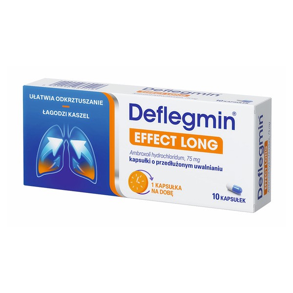 Deflegmin EFFECT LONG, 75 mg, kapsułki o przedłużonym uwalnianiu, 10 szt.