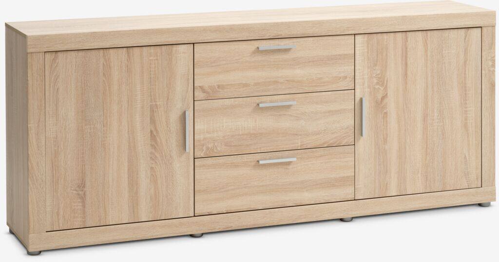 RINDSHOLM RINDSHOLM kommode, 2 låger, 3 skuffer, lys egetræsfarve