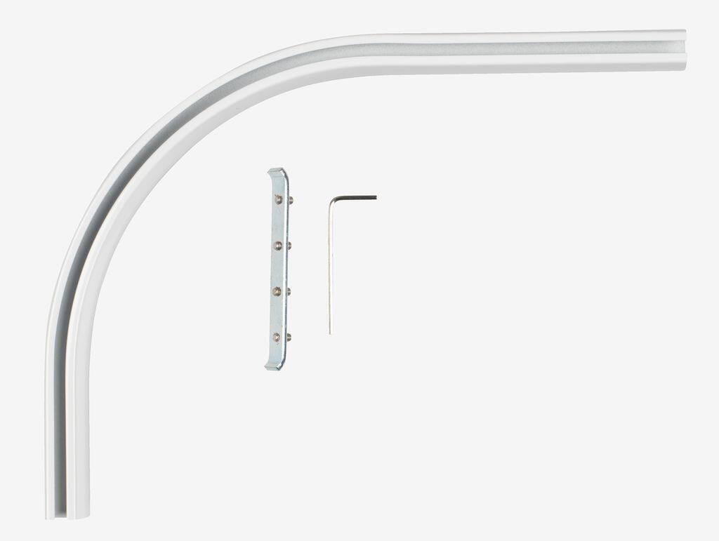 FLEXI 90° hjørnebeslag til gardinstang, hvid