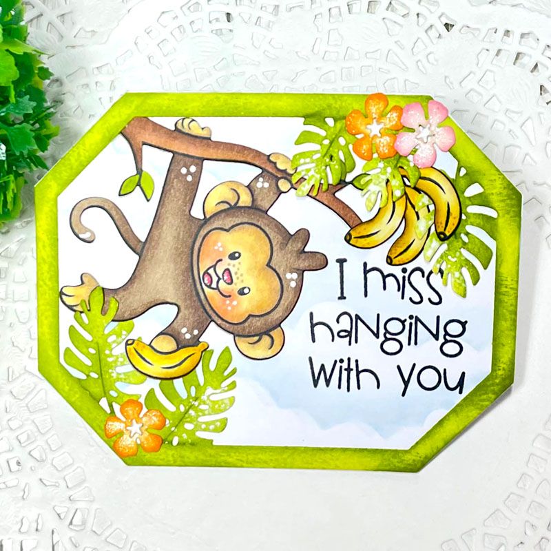 Hang in There Monkey Clear Stamps Set of 5