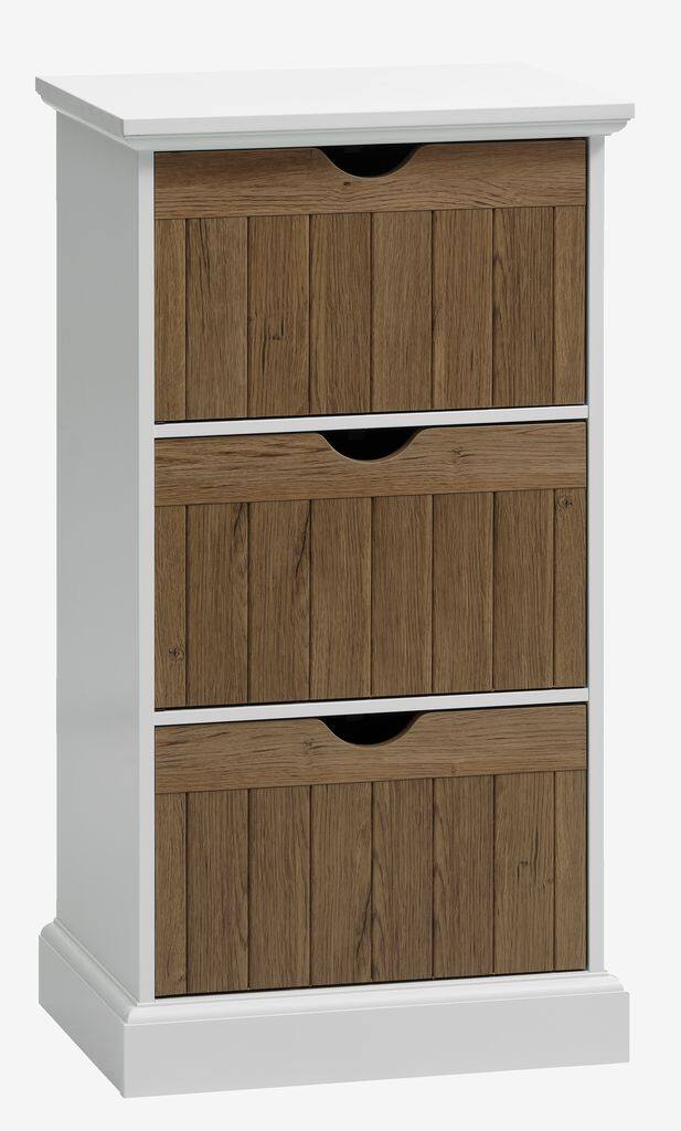 OLDEKROG kommode OLDEKROG 3 skuffer eg/hvid