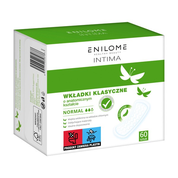 Enilome Healthy Beauty Intima, wkładki klasyczne, normal, 60 szt.