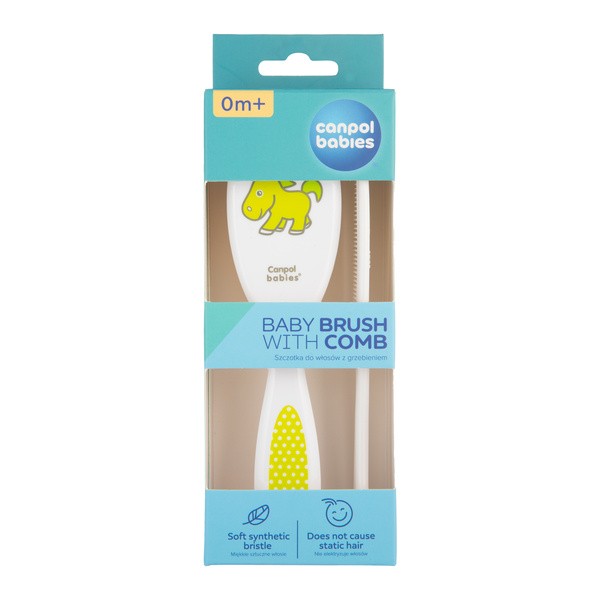 Zestaw Canpol, miękka szczotka i grzebień do włosów dla dzieci