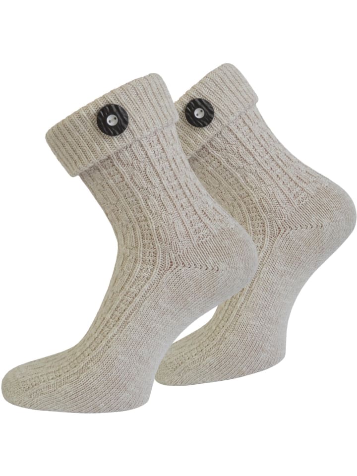 normani Trachtensocken mit Knopf in Naturmelange günstig kaufen