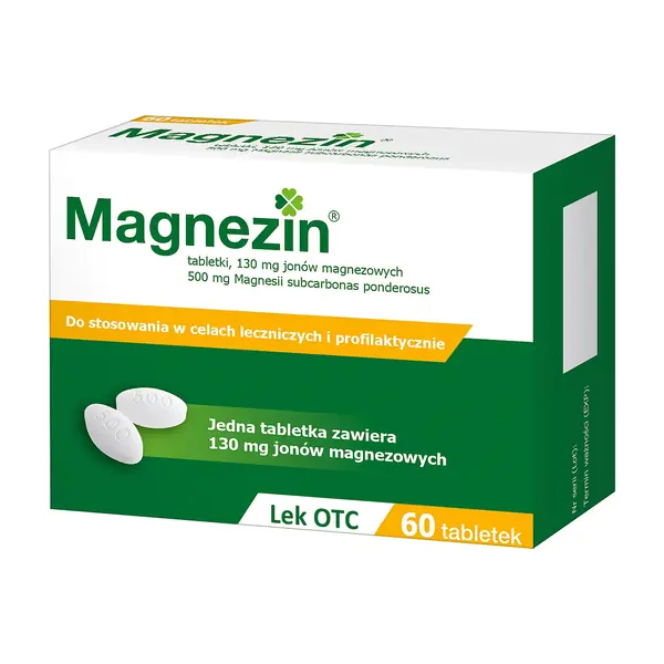 Magnezin, 130 mg jonów magnezowych, tabletki, 60 szt.