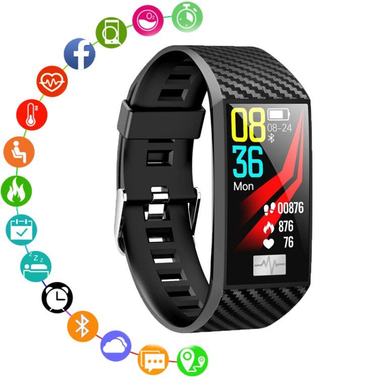 Smartwatch con contapassi, monitoraggio della frequenza cardiaca, orologio sportivo intelligente con contapassi, impermeabile IP68, braccialetto con schermo a colori