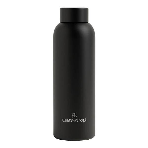 Waterdrop, stalowa butelka termiczna, czarny mat, poj. 600 ml, 1 szt.