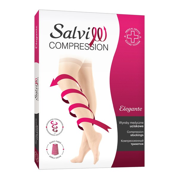 Salvi Elegante 210, pończochy uciskowe, 140 DEN, ciemny beż, rozmiar S, 1 szt.