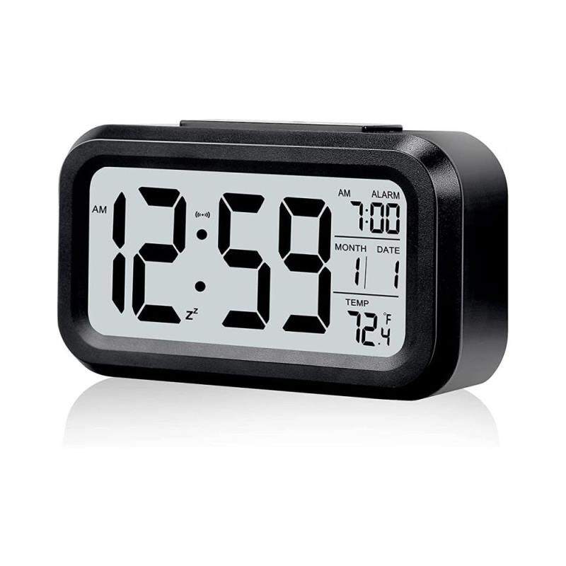 Sveglia digitale a batteria, piccola sveglia da scrivania con luce notturna intelligente