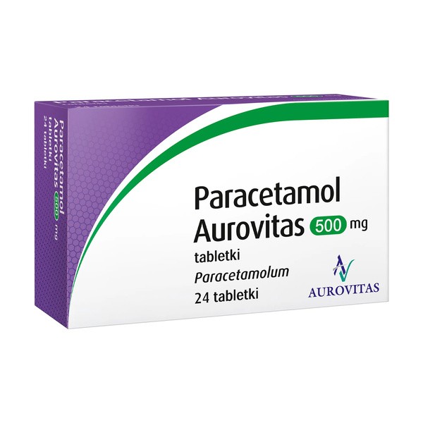 Paracetamol Aurovitas, 500 mg, tabletki, 24 szt.