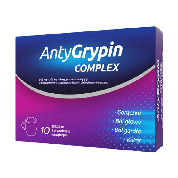 Antygrypin Complex, musujący granulat, saszetki, 10 szt.