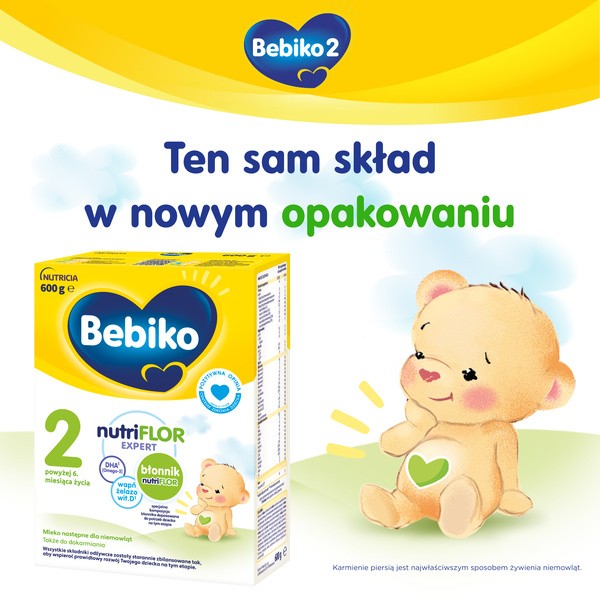 Bebiko 2 NUTRIflor Expert, mleko następne dla niemowląt, 6 m+, 600 g