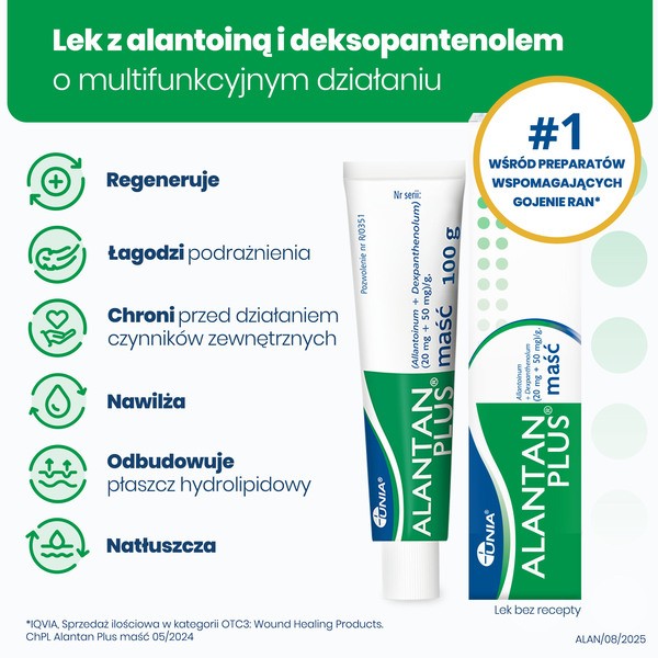 Alantan Plus, (20 mg + 50 mg)/g, maść, 100 g