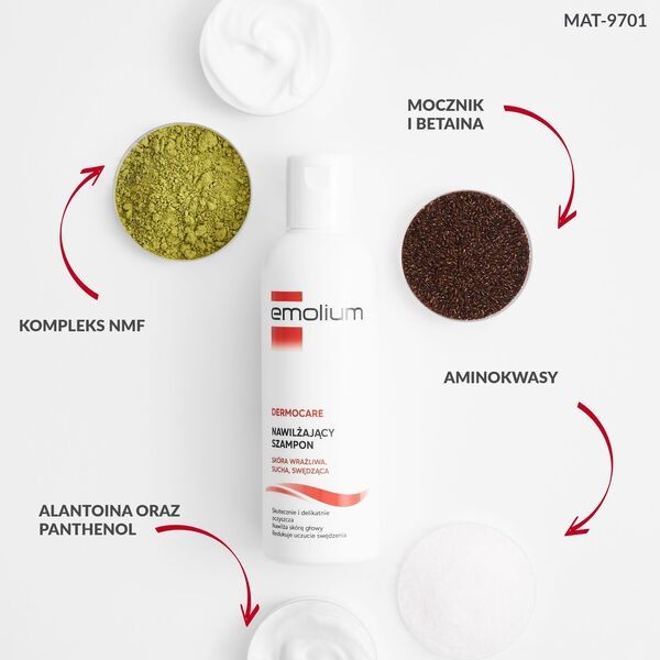 Emolium Dermocare, szampon nawilżający, 200 ml