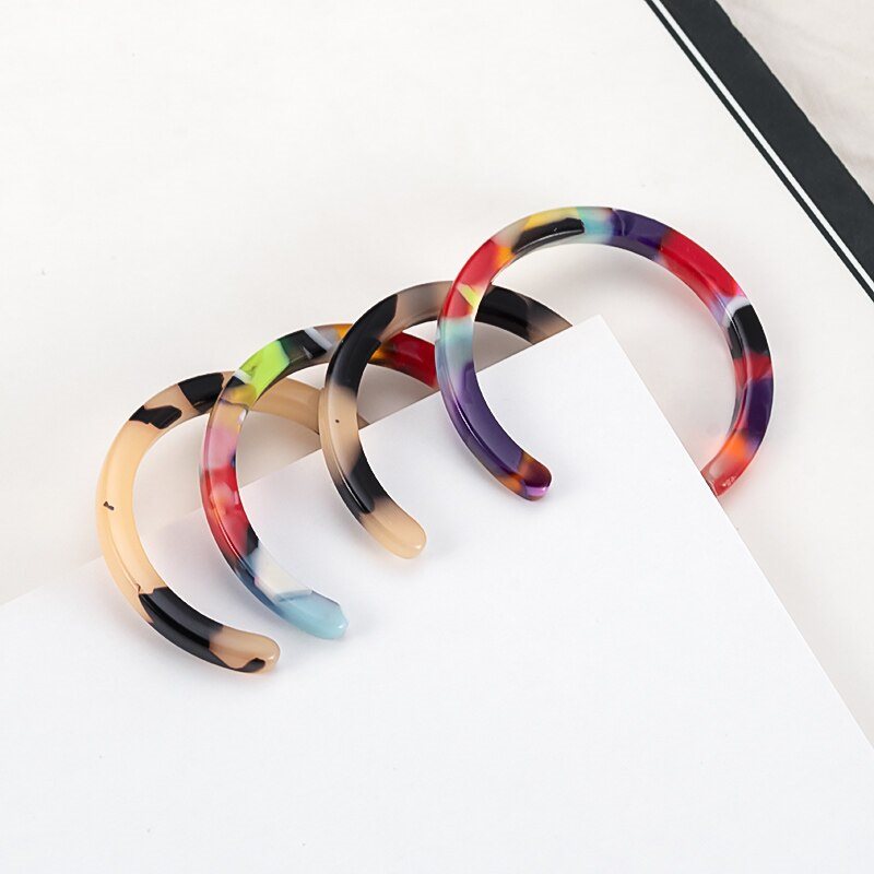 Moda akrylowe kolczyki Hoop dla kobiet oswiadczenie wypadnij zwisaja kolczyki geometryczne male kolczyki bizuteria lato 2021 kobiet prezent