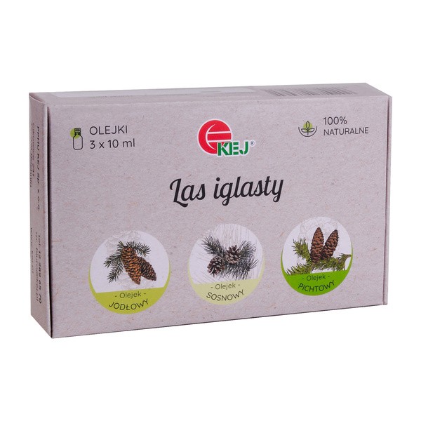 Kej, Las Iglasty, zestaw olejków eterycznych, 3 x 10 ml