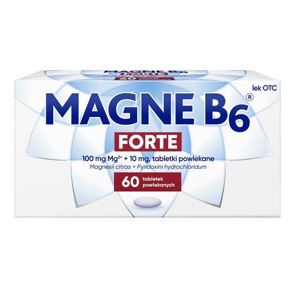 Magne B6 Forte, 100 mg+10 mg, tabletki powlekane, 60 szt.