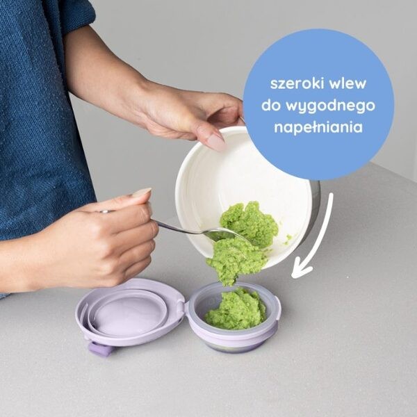 B.BOX, fill + feed, silikonowa miseczka z pokrywką do karmienia dla niemowląt i dzieci, kolor różowy, 110 ml