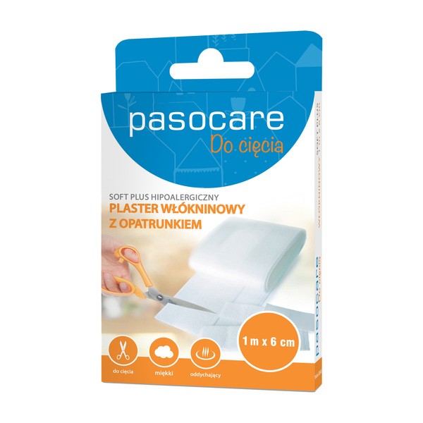 Pasocare Soft Plus, plaster włókninowy z opatrunkiem, 1 m x 6 cm, 1 szt.