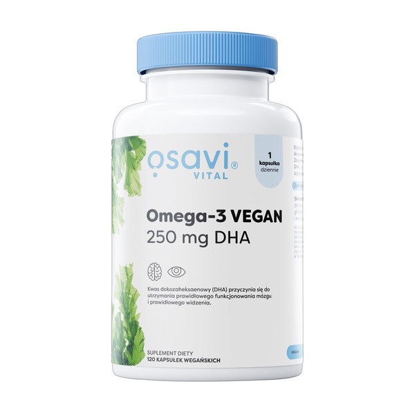 Osavi, Omega-3 Vegan 250 mg DHA, kapsułki miękkie, 120 szt.