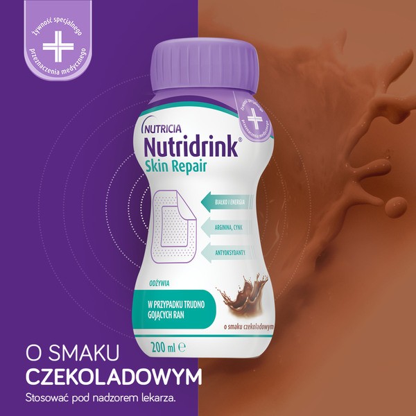 Nutridrink Skin Repair, smak czekoladowy, płyn, 4 x 200 ml