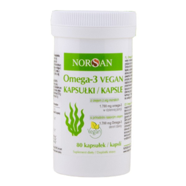 Norsan Omega-3 Vegan, kapsułki, 80 szt.