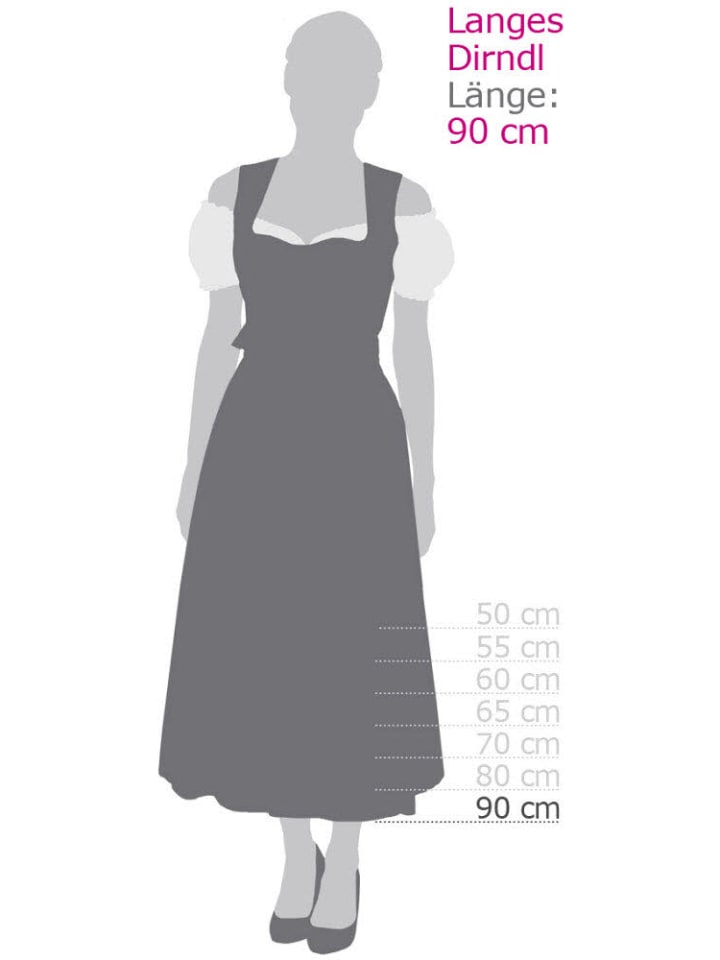 Nübler Dirndl lang Thea in Schwarz günstig kaufen