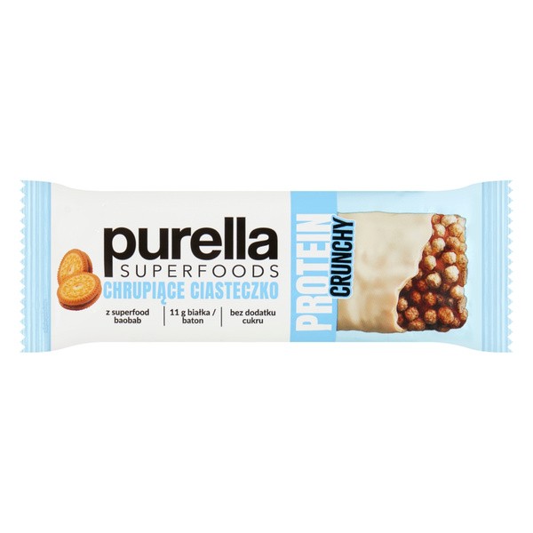 Purella Superfoods, Chrupiące ciasteczko, baton proteinowy, 45 g