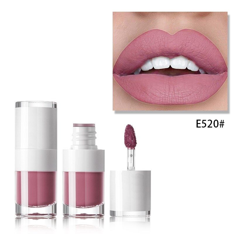 Brillo labial nude mate a prueba de agua para mujeres, 12 colores, pigmento rosa nude, color rojo oscuro, lápiz labial de larga duración, brillo labial terciopelo, bálsamo, maquillaje
