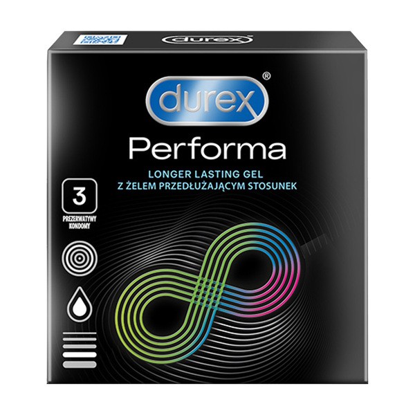 Durex Performa, prezerwatywy ze środkiem nawilżającym, 3 szt.