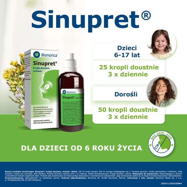 Sinupret, krople doustne, 100 ml