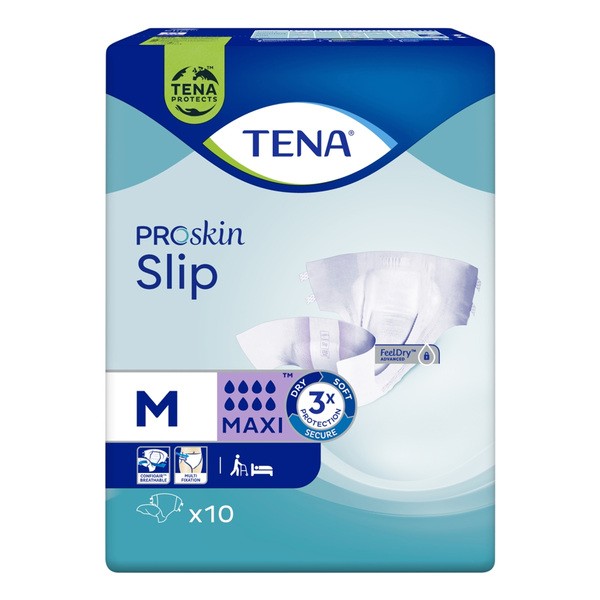 TENA ProSkin Slip Maxi, pieluchomajtki, rozmiar M, 10 szt.