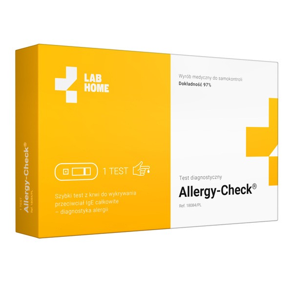 ALLERGY-Check, test na pasożyty i alergie, badanie IgE z krwi, 1 szt.