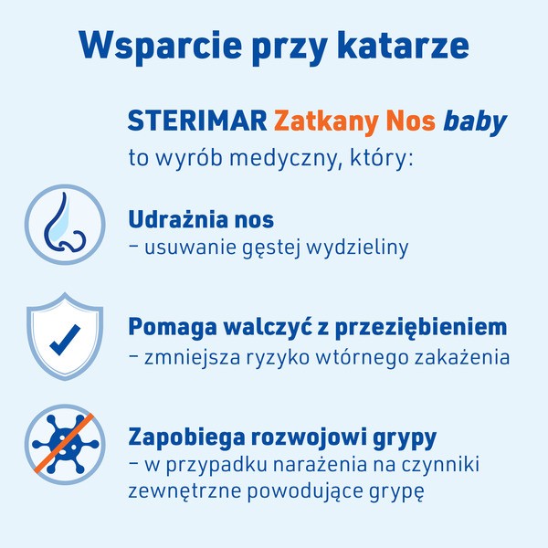 Sterimar Zatkany Nos Baby, hipertoniczny spray do nosa dla niemowląt, 50 ml