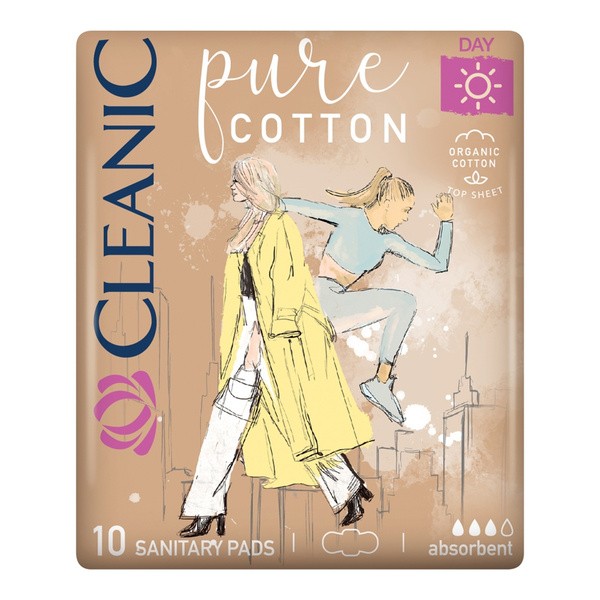 Cleanic Pure Cotton Day, podpaski higieniczne, 10 szt.
