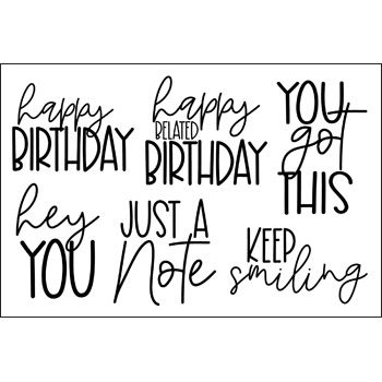 Flower Wreath Words Clear Stamp Set