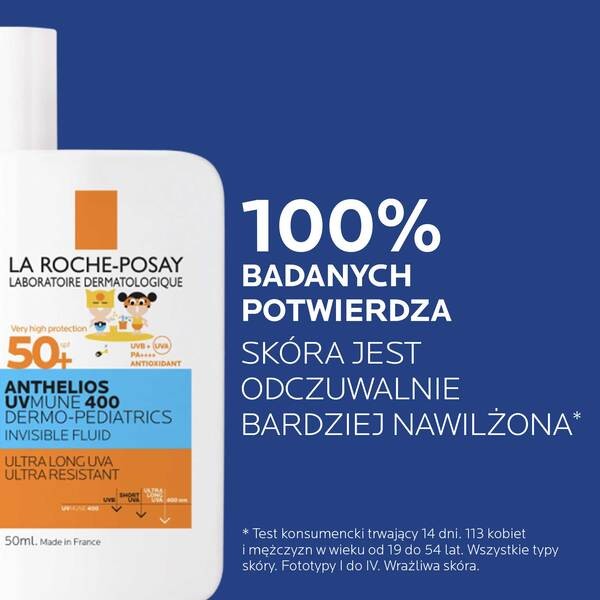 La Roche-Posay Anthelios UVMUNE 400 DP, niewidoczny fluid SPF 50+ dla dzieci, 50 ml