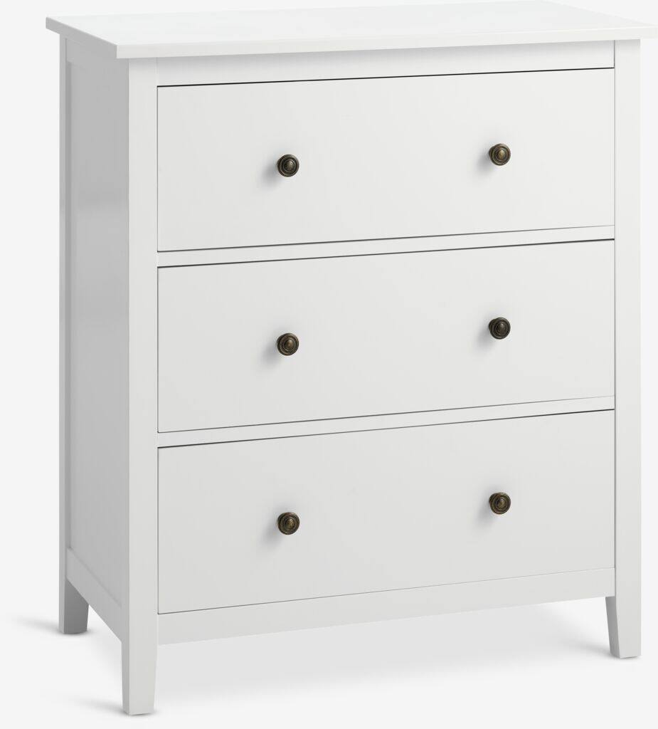 NORDBY Kommode NORDBY, 3 skuffer, Hvid