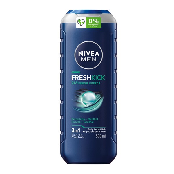 Nivea Men, żel pod prysznic, Fresh Kick, 500 ml