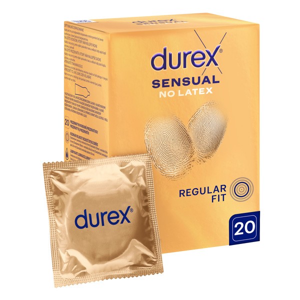 Durex Sensual No Latex, prezerwatywy nielateksowe, 20 szt.