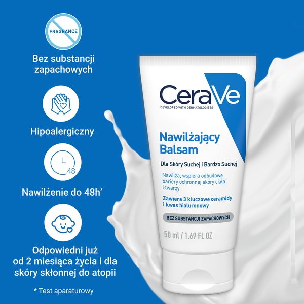 CeraVe, balsam nawilżający do ciała i twarzy dla skóry suchej i bardzo suchej, 50 g