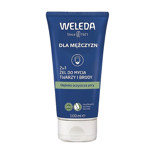 Weleda For Men, żel do mycia twarzy i brody 2w1, 100 ml