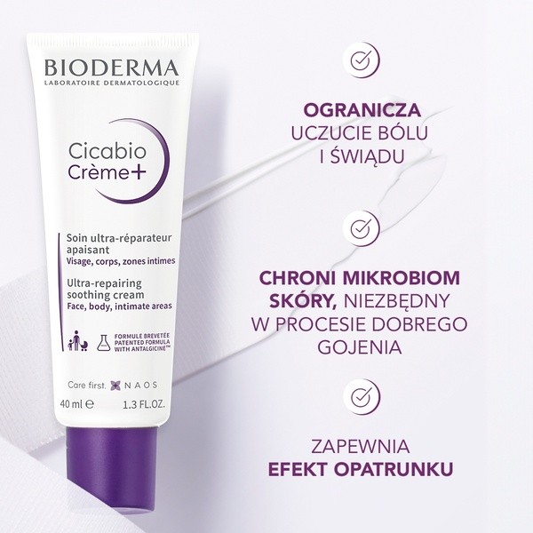 Bioderma Cicabio Creme+, krem naprawczo-kojący, 40 ml