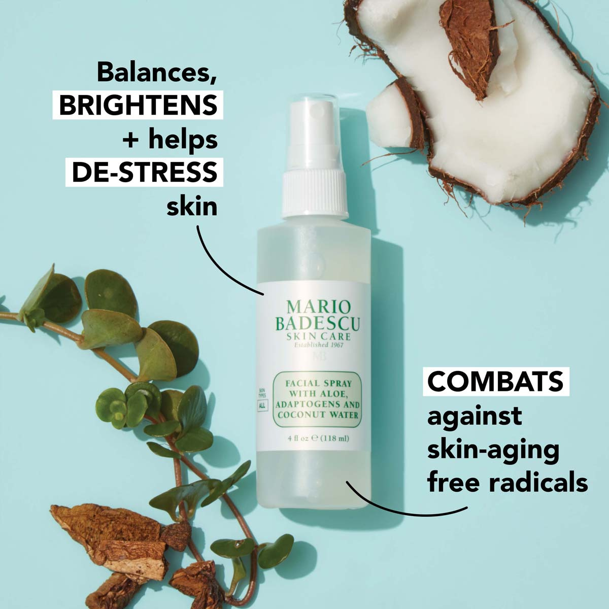 Mario Badescu Facial Spray With Aloe, Adaptogens And Coconut Water (118ml)