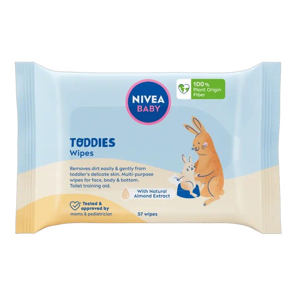 Nivea Baby Toddies, chusteczki biodegradowalne, 57 szt.