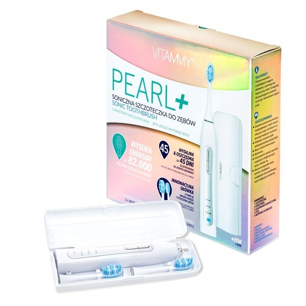 Vitammy Pearl+, soniczna szczoteczka do zębów z etui, 1 szt.