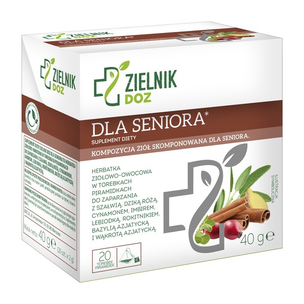 DOZ Zielnik Dla Seniora, herbatka ziołowo-owocowa, saszetki, 2 g x 20 szt.